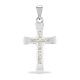 9ct White Gold Natural Diamond Cross