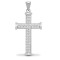 9ct White Gold Natural Diamond Cross