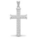 9ct White Gold Natural Diamond Cross