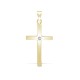 9ct Yellow 0.05ct Invisible Set Natural Diamond Cross