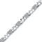 925 Silver CZ Set Heart Curb Bracelet
