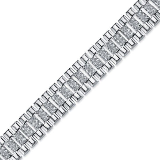925 Silver CZ Set Watch Bracelet