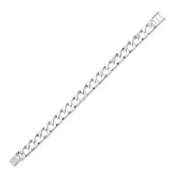 925 Silver Cast Lizard and Plain Curb Bracelet