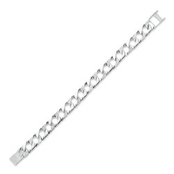 925 Silver Cast Lizard and Plain Curb Bracelet