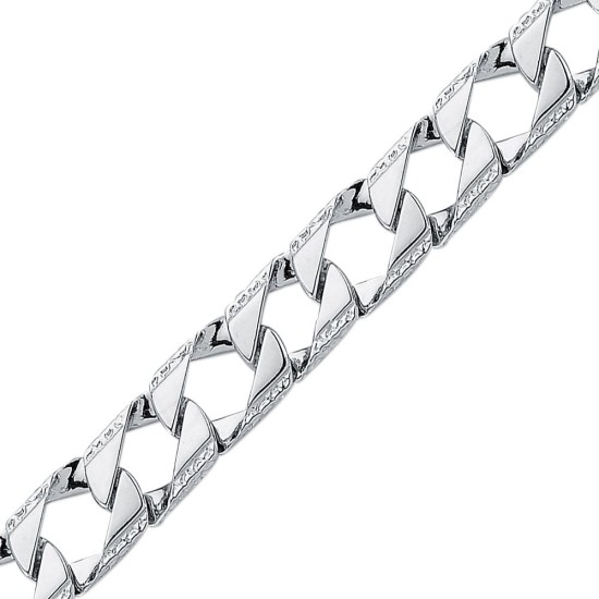 925 Silver Cast Curb Bracelet