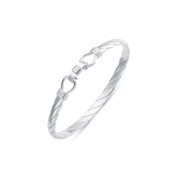 925 Slver Twisted D Shape Wire Stirrup Bangle 925 Slver Twisted D Shape Wire Stirrup Bangle