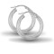 925 Sterling Silver 3mm round-tube twisted creole Hoop Earrings