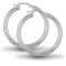 925 Sterling Silver 3mm round-tube twisted creole Hoop Earrings