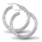 925 Sterling Silver 4mm round-tube twisted creole Hoop Earrings