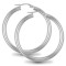 925 Sterling Silver 3mm polished creole Hoop Earrings