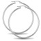 925 Sterling Silver 2mm polished creole Hoop Earrings