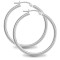 925 Sterling Silver 2mm polished creole Hoop Earrings