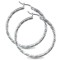 925 Sterling Silver 3mm twist creole Hoop Earrings