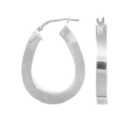 ladies 925 Sterling Silver formed creole Hoop Earrings