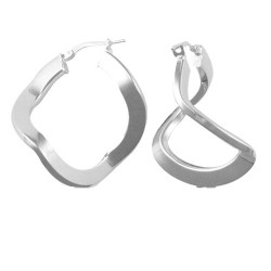 ladies 925 Sterling Silver formed creole Hoop Earrings