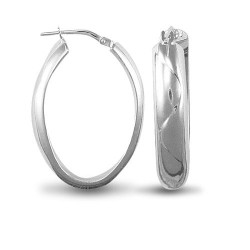 ladies 925 Sterling Silver formed creole Hoop Earrings