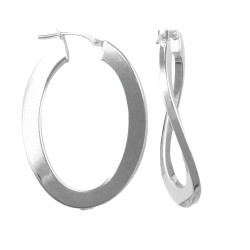 ladies 925 Sterling Silver formed creole Hoop Earrings