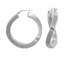 ladies 925 Sterling Silver formed creole Hoop Earrings