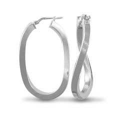 ladies 925 Sterling Silver formed creole Hoop Earrings