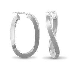 ladies 925 Sterling Silver formed creole Hoop Earrings