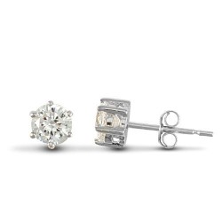 925 Silver 4mm Cubic Zirconia Stud Earrings