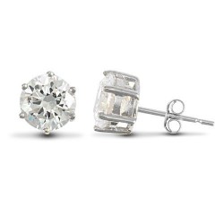 925 Silver 6mm Cubic Zirconia Stud Earrings 925 Silver 6mm Cubic Zirconia Stud Earrings