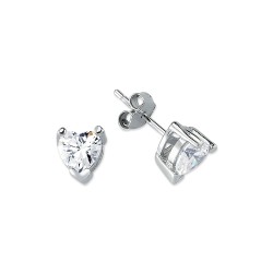 925 Silver 6mmHeart Shape CZ Stud Earrings 925 Silver 6mmHeart Shape CZ Stud Earrings