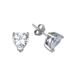 925 Siver 8mm Heart Shape CZ Stud Earrings 925 Siver 8mm Heart Shape CZ Stud Earrings