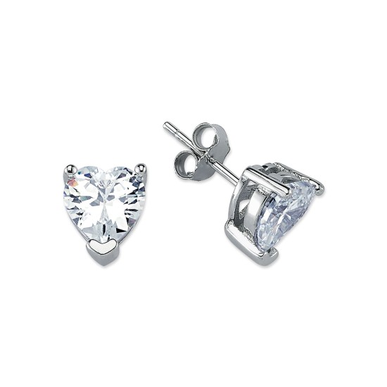 925 Siver 8mm Heart Shape CZ Stud Earrings 925 Siver 8mm Heart Shape CZ Stud Earrings