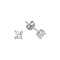 925 Silver 4mm CZ Set Stud Earrings Square