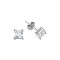 925 Silver 5mm CZ Set Stud Earrings Square