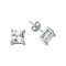 925 Silver 7mm CZ Set Stud Earrings Square