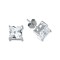 925 Silver 8mm CZ Set Stud Earrings Square