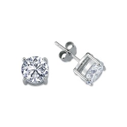 925 Silver 8mm Heavyweight CZ Set Stud Earrings Round 925 Silver 8mm Heavyweight CZ Set Stud Earrings Round