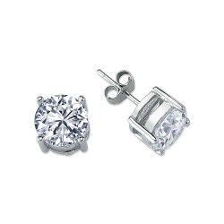 925 Silver 9mm Heavyweight CZ Set Stud Earrings Round 925 Silver 9mm Heavyweight CZ Set Stud Earrings Round