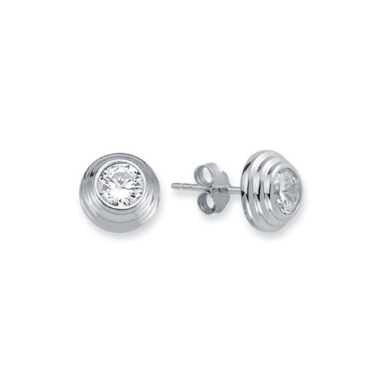 925 Silver Tiered Wedding Cake Solitare 6mm CZ Set Stud Earrings 925 Silver Tiered Wedding Cake Solitare 6mm CZ Set Stud Earrings