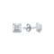 925 SilverTiered Wedding Cake Solitare 4mm Square CZ Set Stud Earrings