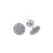 925 Silver CZ Pave Set Button Stud Earrings
