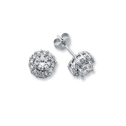 925 Silver CZ Set Round Cluster Stud earrings 925 Silver CZ Set Round Cluster Stud earrings