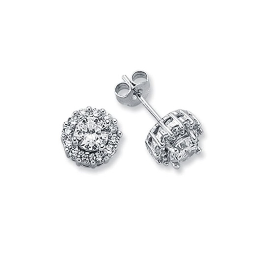 925 Silver CZ Set Round Cluster Stud earrings 925 Silver CZ Set Round Cluster Stud earrings