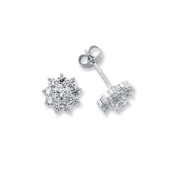 925 Silver CZ Set 10x1 Cluster Stud Earrings 925 Silver CZ Set 10x1 Cluster Stud Earrings