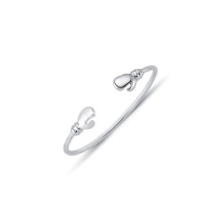 925 Sterling Silver Boxing Glove Baby / Childrens Bangle