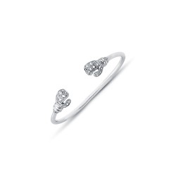 925 Sterling Silver CZ Set Boxing Glove Baby / Childrens Bangle