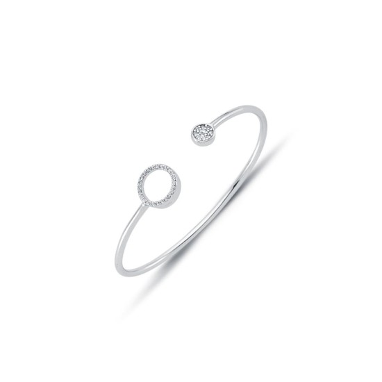 925 Sterling Silver CZ Set Circle Of Life Baby / Childrens Bangle