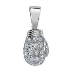 925 Silver CZ Set Boxing Glove Pendant 925 Silver CZ Set Boxing Glove Pendant