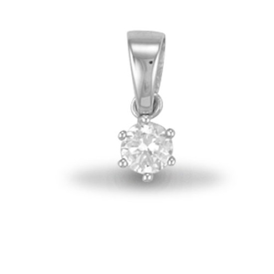 925 Sterling Silver CZ Solitaire Pendant