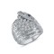 925 Silver CZ Set Saddle Ring