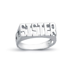 925 Silver Sister Ring Curb Shoulders