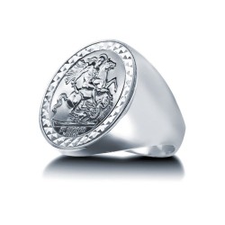 925 Silver Full Sovereign Ring