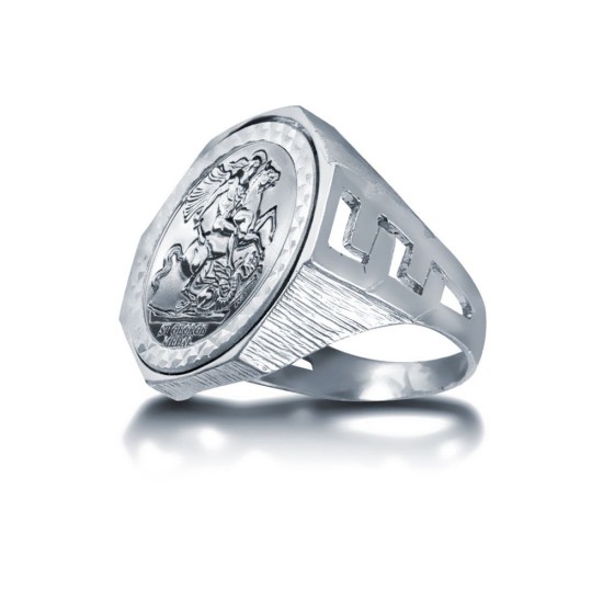 925 Silver Full Sovereign Ring